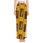 Ancient Egypt Pattern Print High Slit Maxi Skirt