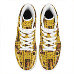 Ancient Egypt Pattern Print High Top Leather Sneakers