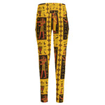 Ancient Egypt Pattern Print High-Waisted Pocket Leggings
