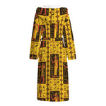 Ancient Egypt Pattern Print Hooded Bathrobe