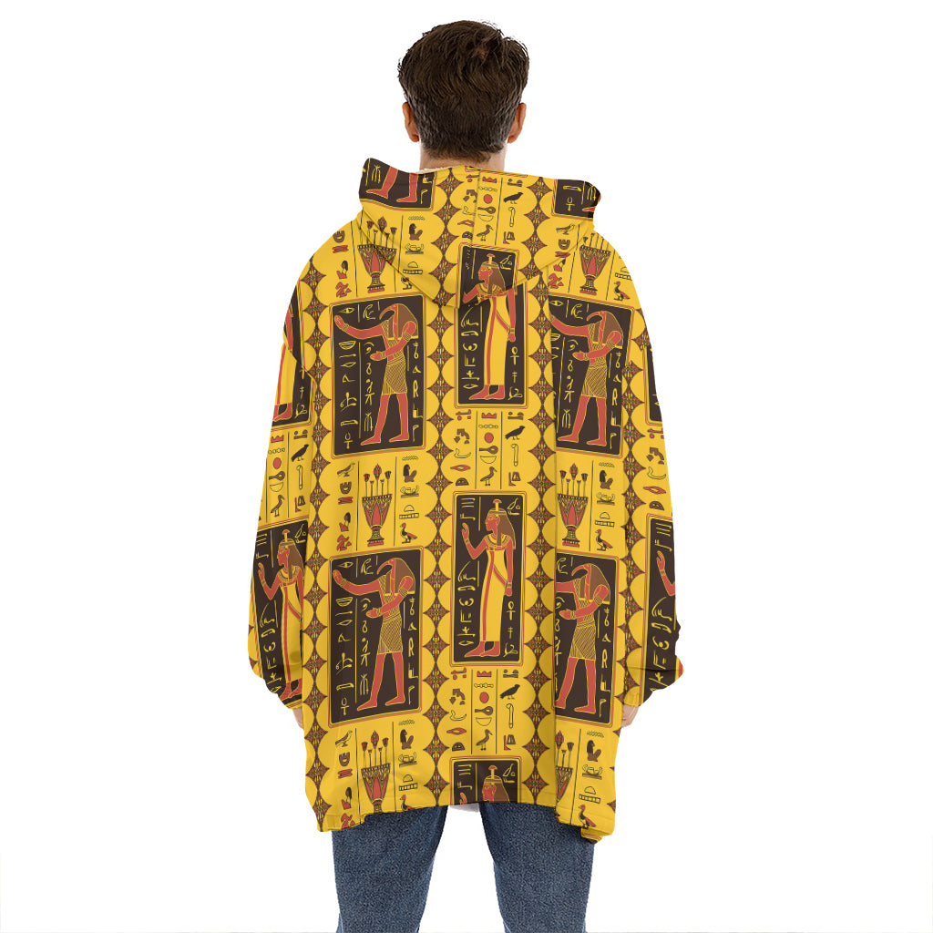 Ancient Egypt Pattern Print Hoodie Blanket