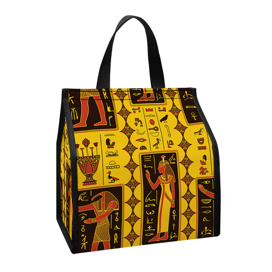Ancient Egypt Pattern Print Insulated Lunch Tote
