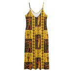 Ancient Egypt Pattern Print Jersey Midi Cami Dress