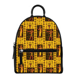 Ancient Egypt Pattern Print Leather Backpack