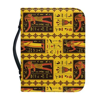 Ancient Egypt Pattern Print Leather Bible Cover