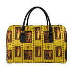 Ancient Egypt Pattern Print Leather Duffle Bag