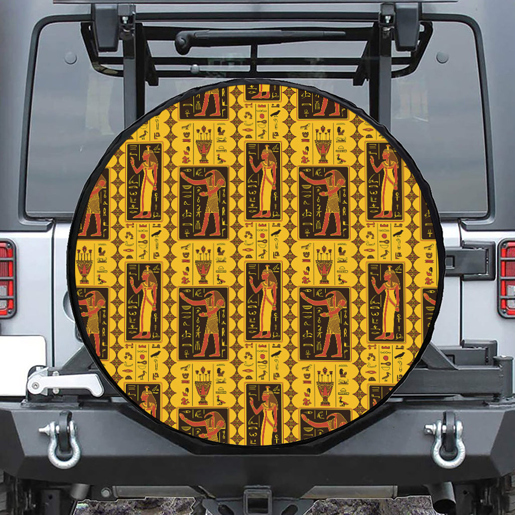 Ancient Egypt Pattern Print Leather Spare Tire Cover