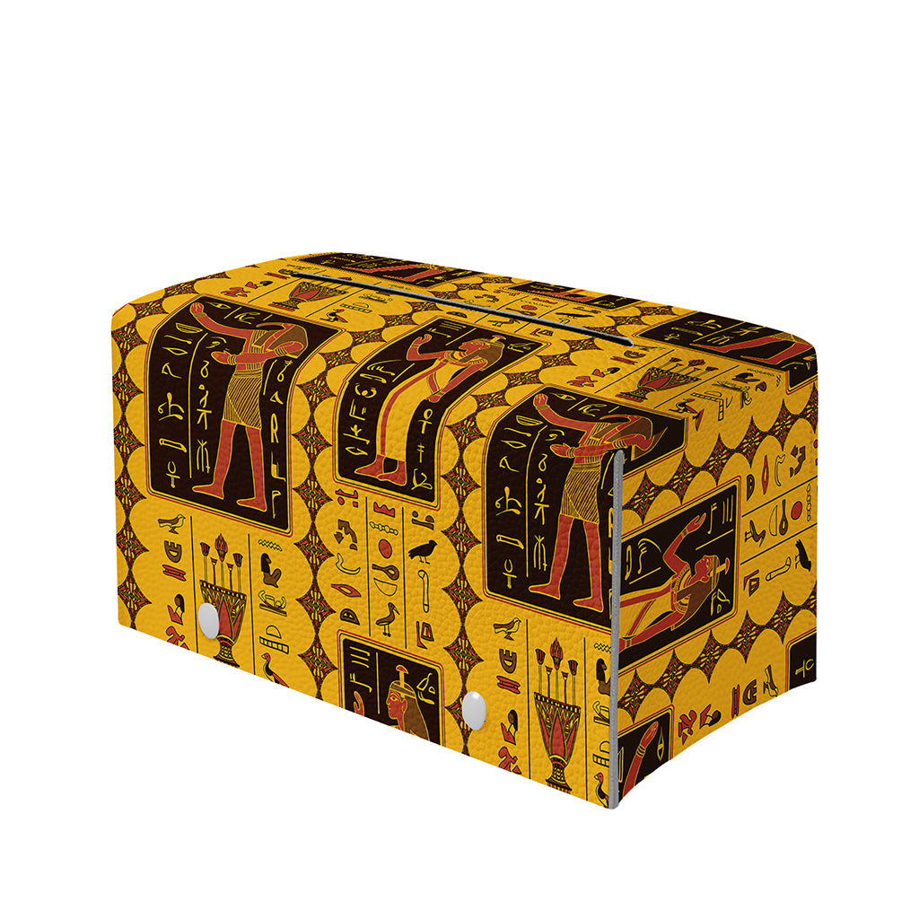 Ancient Egypt Pattern Print Leather Tissue Box Cover