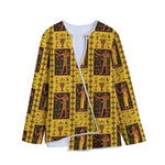 Ancient Egypt Pattern Print Long Sleeve Short Coat
