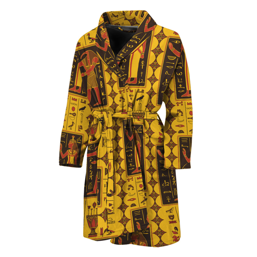 Ancient Egypt Pattern Print Men's Bathrobe