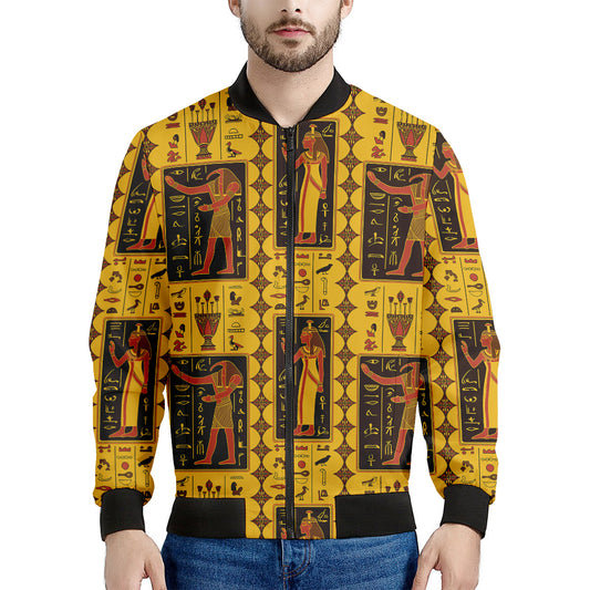Ancient Egypt Pattern Print Men's Bomber Jacket