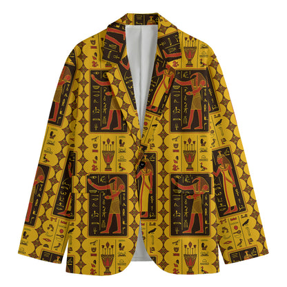 Ancient Egypt Pattern Print Men's Cotton Blazer
