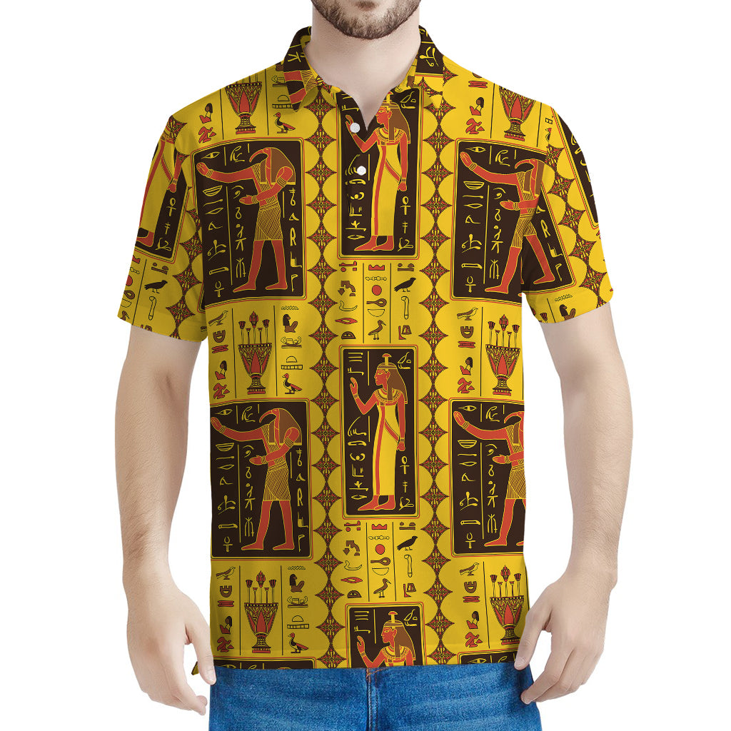 Ancient Egypt Pattern Print Men's Polo Shirt