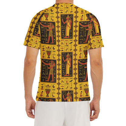 Ancient Egypt Pattern Print Men's Short Sleeve Rash Guard