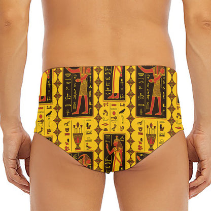 Ancient Egypt Pattern Print Men's Triangle Swim Briefs