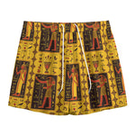 Ancient Egypt Pattern Print Mesh Shorts