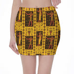 Ancient Egypt Pattern Print Pencil Mini Skirt