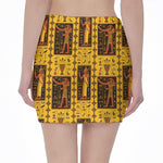 Ancient Egypt Pattern Print Pencil Mini Skirt