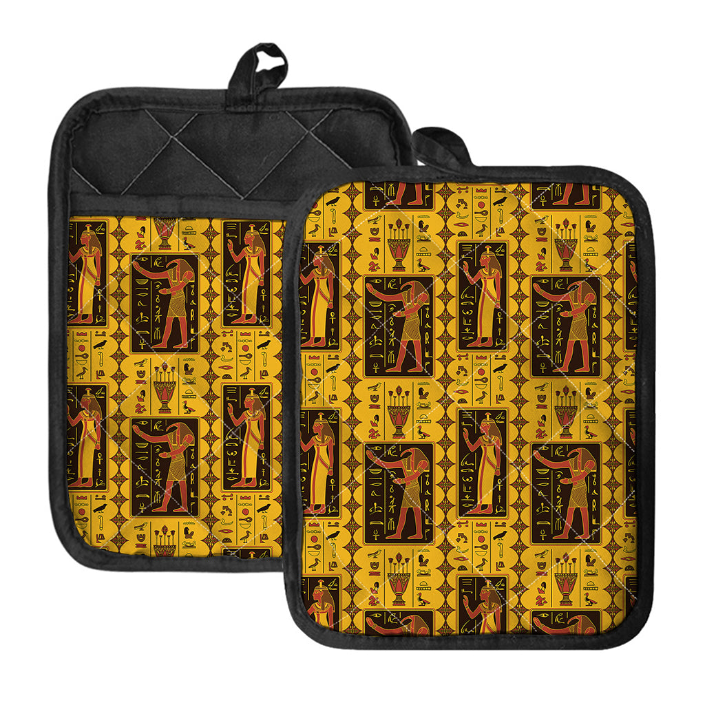 Ancient Egypt Pattern Print Pot Holders With Pocket