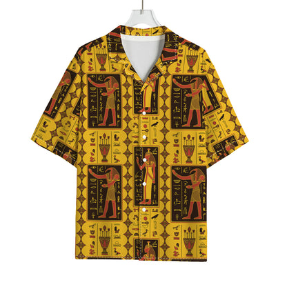 Ancient Egypt Pattern Print Rayon Hawaiian Shirt