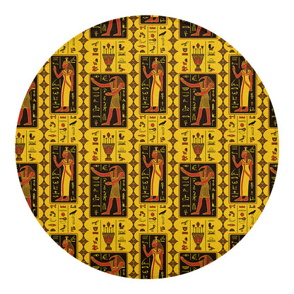 Ancient Egypt Pattern Print Round Blanket