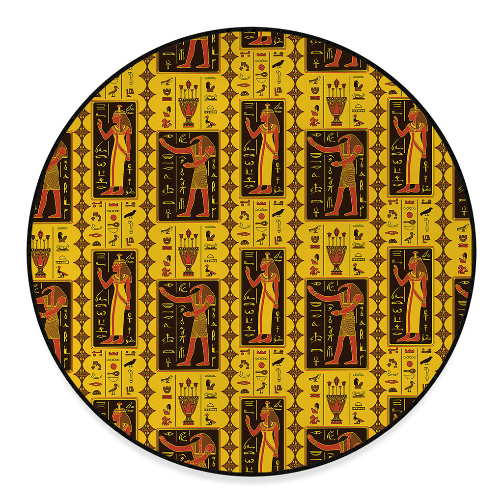 Ancient Egypt Pattern Print Round Floor Mat