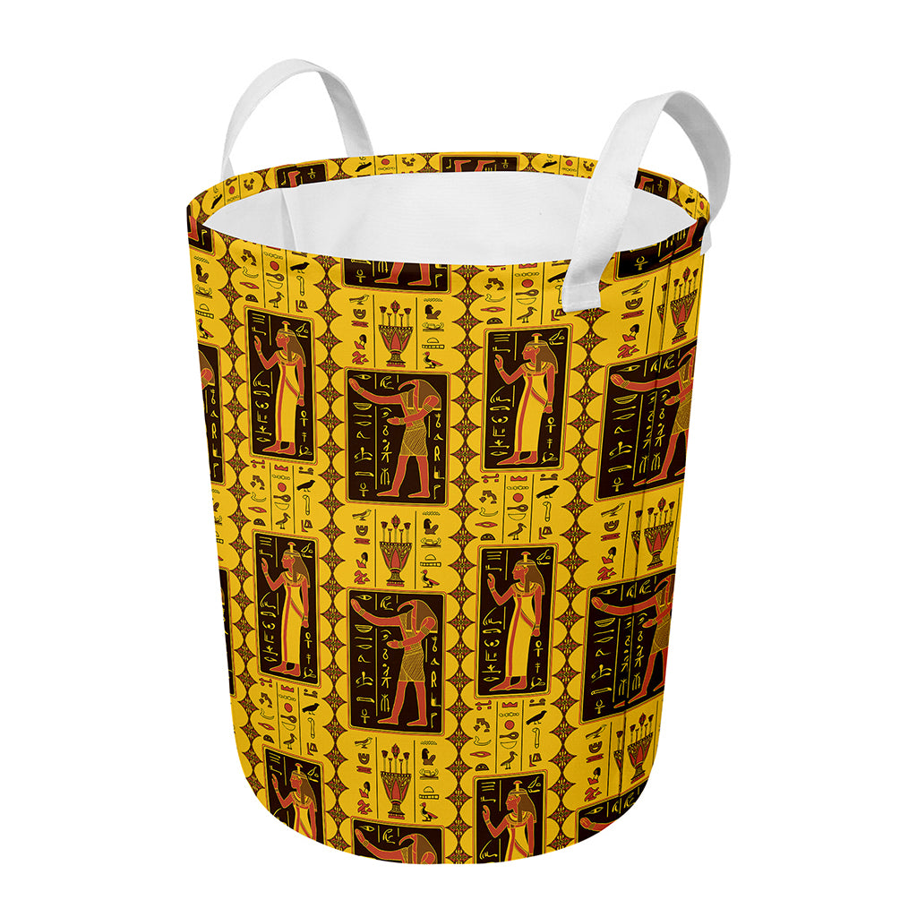Ancient Egypt Pattern Print Round Laundry Basket