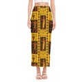 Ancient Egypt Pattern Print Side Slit Maxi Skirt