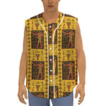 Ancient Egypt Pattern Print Sleeveless Baseball Jersey