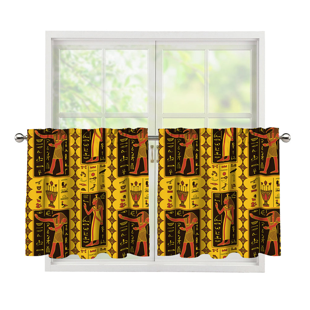 Ancient Egypt Pattern Print Tier Curtains