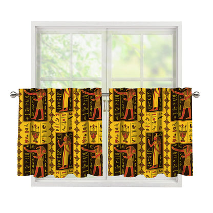Ancient Egypt Pattern Print Tier Curtains