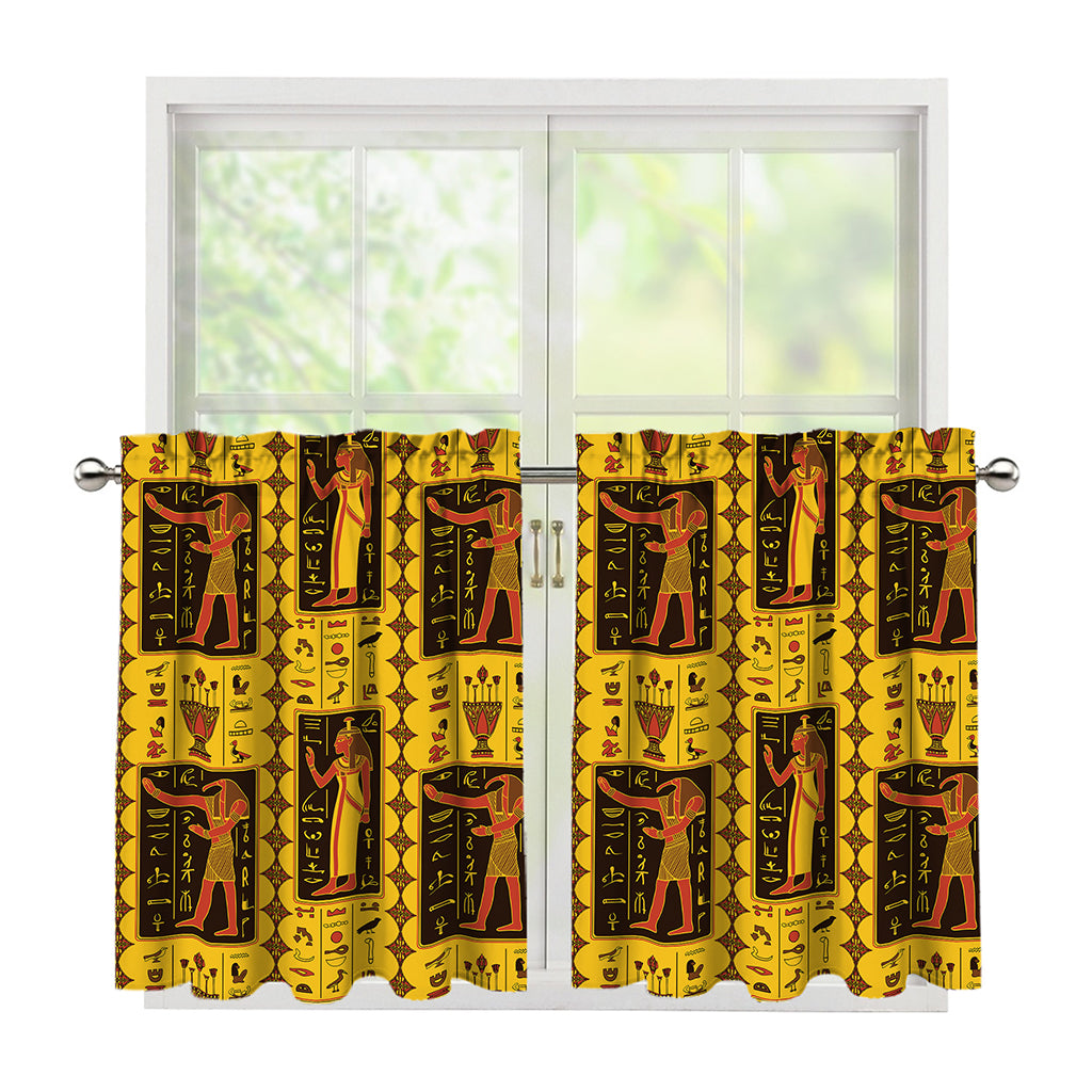 Ancient Egypt Pattern Print Tier Curtains