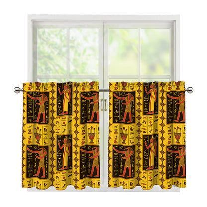 Ancient Egypt Pattern Print Tier Curtains