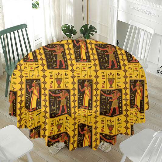Ancient Egypt Pattern Print Waterproof Round Tablecloth