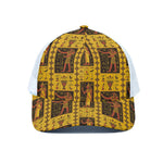 Ancient Egypt Pattern Print White Mesh Trucker Cap