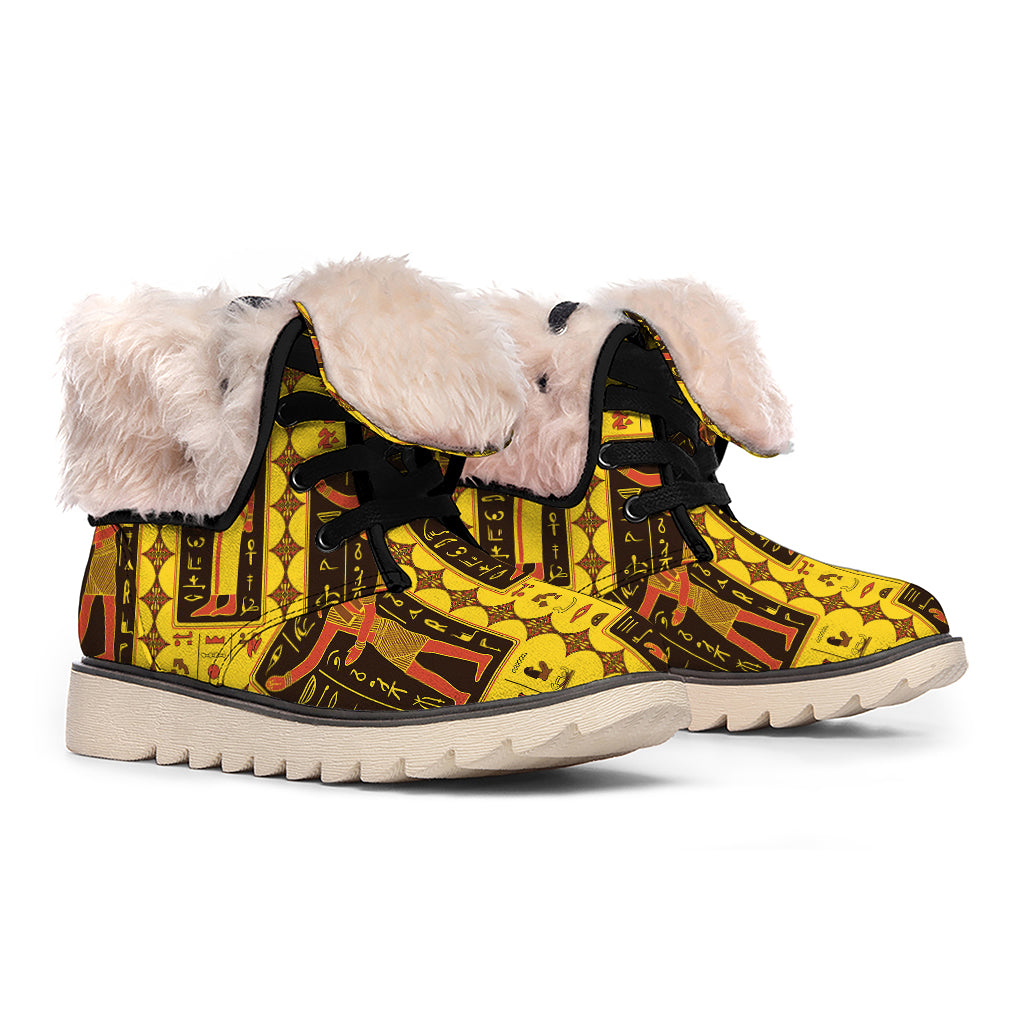 Ancient Egypt Pattern Print Winter Boots