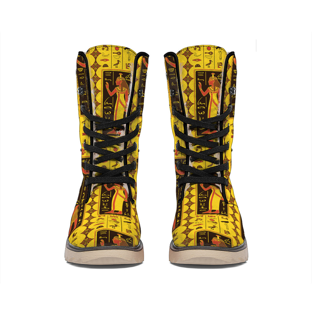 Ancient Egypt Pattern Print Winter Boots