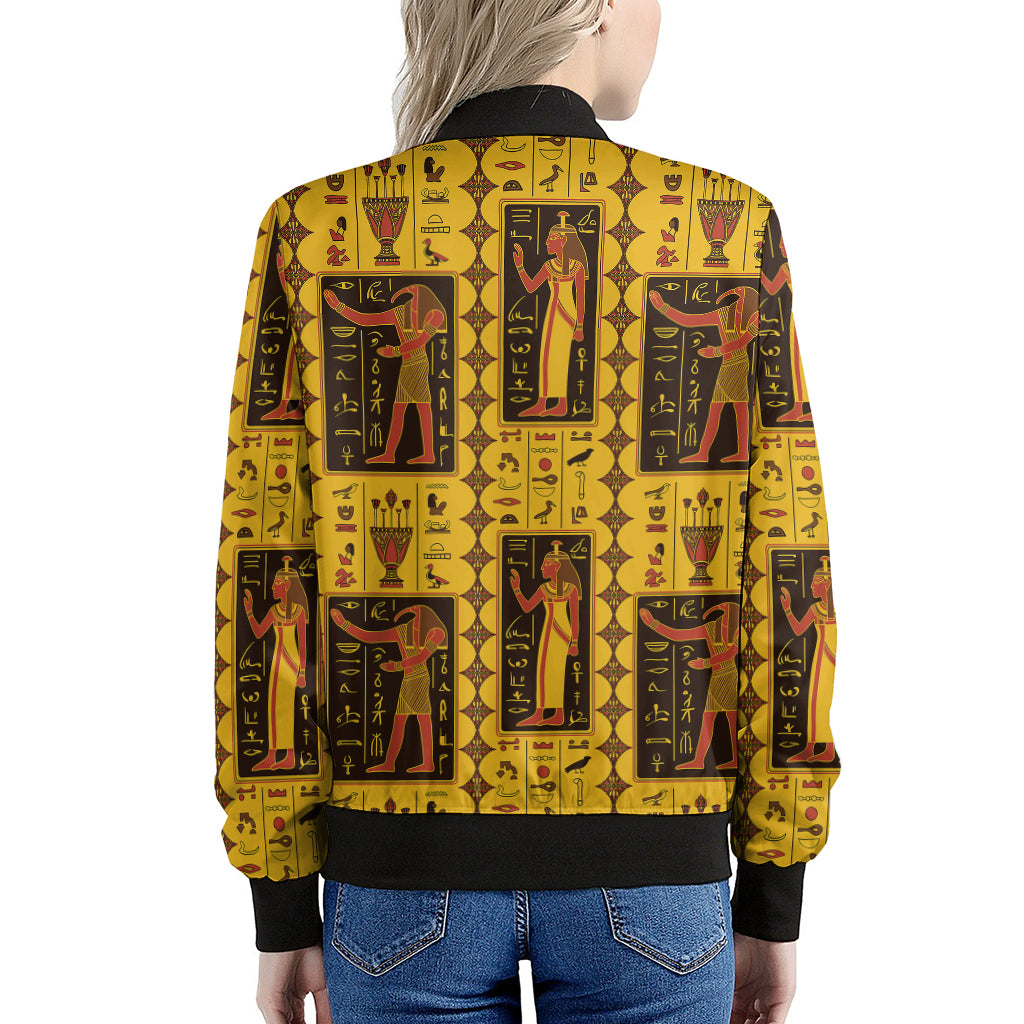 Ancient Egypt Pattern Print Women's Bomber Jacket