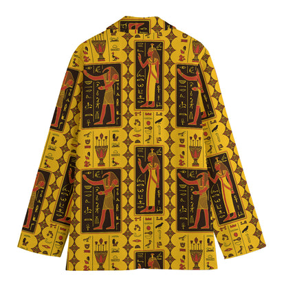 Ancient Egypt Pattern Print Women's Cotton Blazer