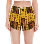 Ancient Egypt Pattern Print Women's Split Running Shorts