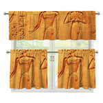 Ancient Egyptian Gods Print 3 Piece Kitchen Curtains