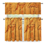 Ancient Egyptian Gods Print 3 Piece Kitchen Curtains