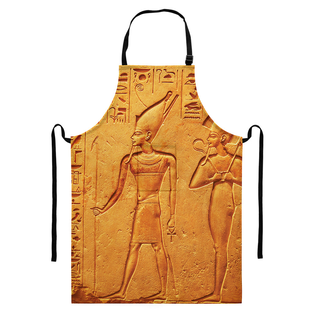 Ancient Egyptian Gods Print Bib Apron With Pocket