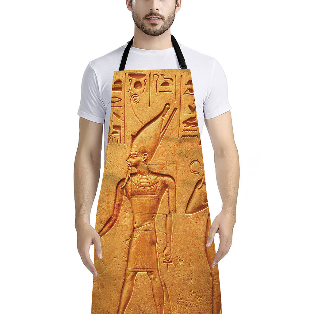 Ancient Egyptian Gods Print Bib Apron With Pocket