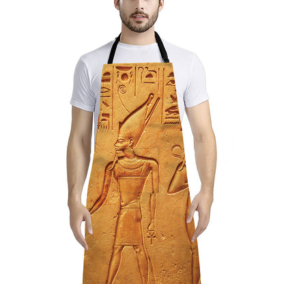 Ancient Egyptian Gods Print Bib Apron With Pocket