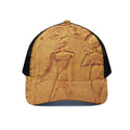 Ancient Egyptian Gods Print Black Mesh Trucker Hat