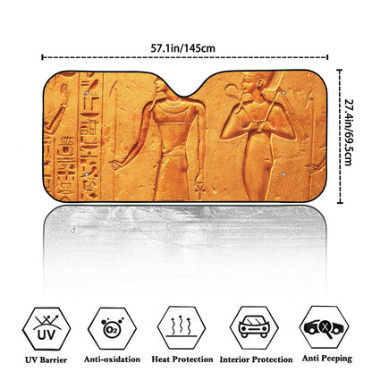 Ancient Egyptian Gods Print Car Windshield Sun Shade