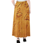 Ancient Egyptian Gods Print Chiffon Maxi Skirt