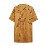 Ancient Egyptian Gods Print Cotton Hawaiian Shirt