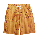 Ancient Egyptian Gods Print Cotton Shorts